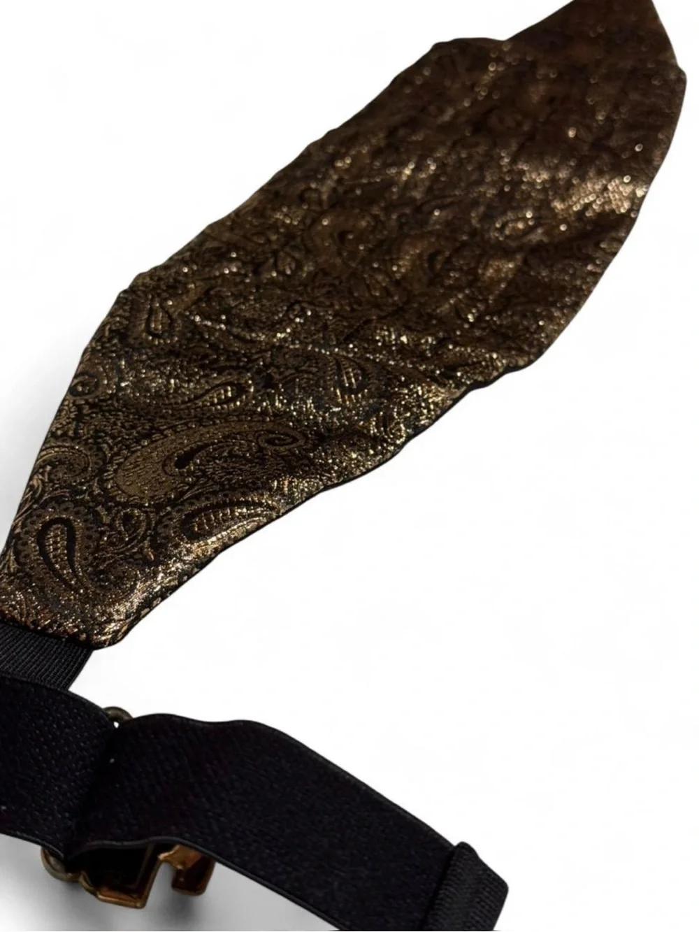 Vintage Mel Howard | Metallic Paisley Cummerbund | Bronze Gold | Made in USA